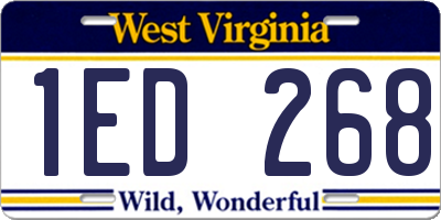 WV license plate 1ED268