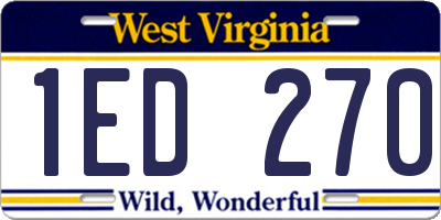 WV license plate 1ED270