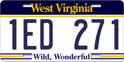 WV license plate 1ED271
