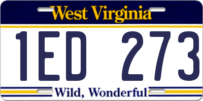 WV license plate 1ED273
