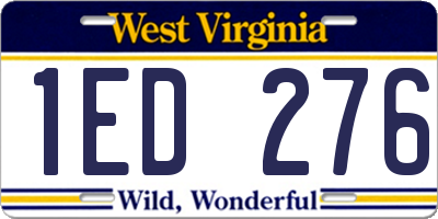 WV license plate 1ED276