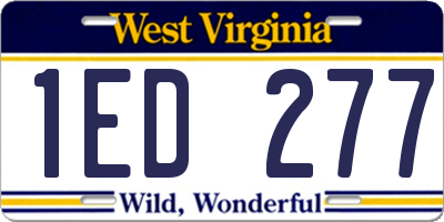 WV license plate 1ED277
