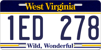 WV license plate 1ED278