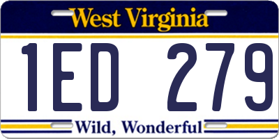 WV license plate 1ED279