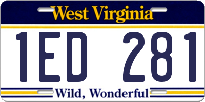 WV license plate 1ED281