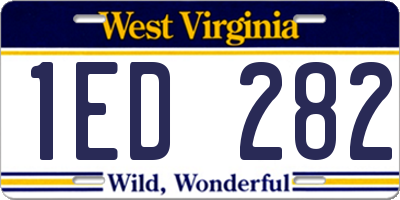 WV license plate 1ED282
