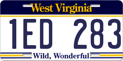 WV license plate 1ED283