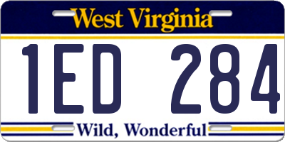 WV license plate 1ED284