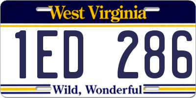 WV license plate 1ED286