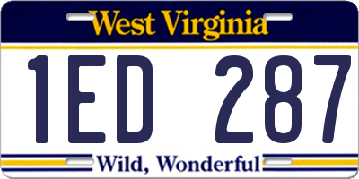 WV license plate 1ED287