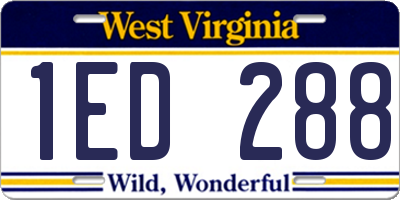 WV license plate 1ED288
