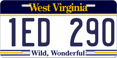 WV license plate 1ED290