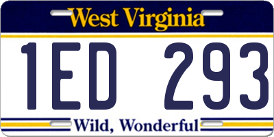 WV license plate 1ED293