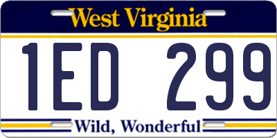 WV license plate 1ED299