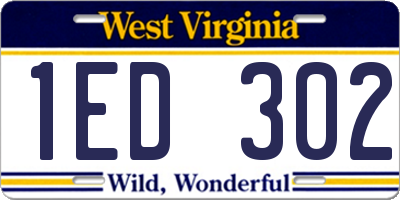 WV license plate 1ED302
