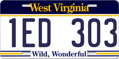 WV license plate 1ED303