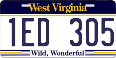 WV license plate 1ED305
