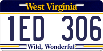 WV license plate 1ED306