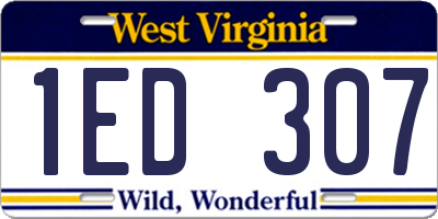 WV license plate 1ED307