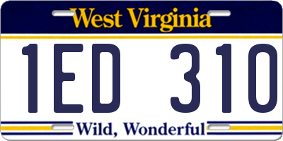 WV license plate 1ED310
