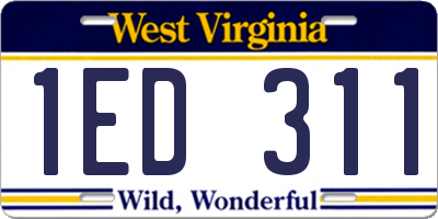 WV license plate 1ED311