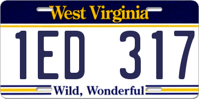 WV license plate 1ED317
