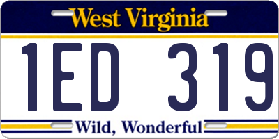 WV license plate 1ED319