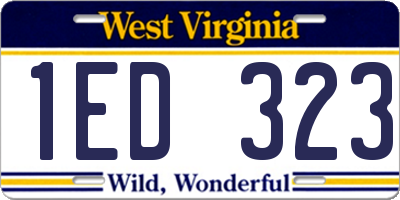 WV license plate 1ED323