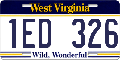 WV license plate 1ED326