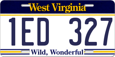 WV license plate 1ED327