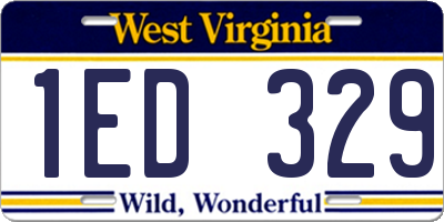 WV license plate 1ED329