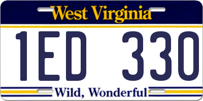 WV license plate 1ED330