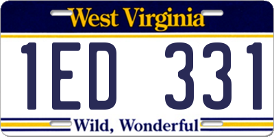 WV license plate 1ED331