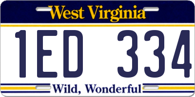 WV license plate 1ED334