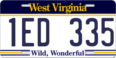 WV license plate 1ED335