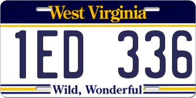 WV license plate 1ED336
