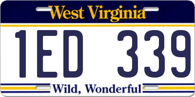 WV license plate 1ED339