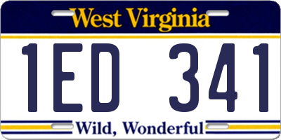 WV license plate 1ED341