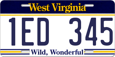 WV license plate 1ED345