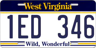 WV license plate 1ED346