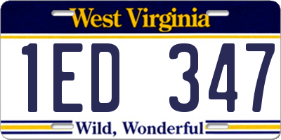 WV license plate 1ED347