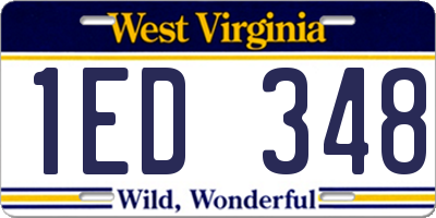 WV license plate 1ED348