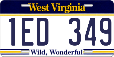 WV license plate 1ED349