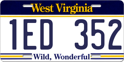 WV license plate 1ED352