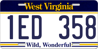 WV license plate 1ED358
