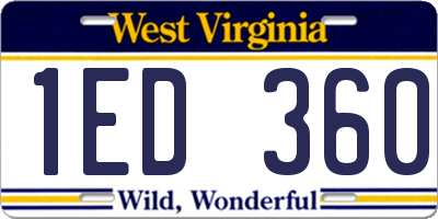 WV license plate 1ED360