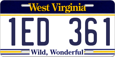 WV license plate 1ED361