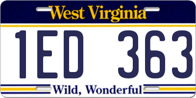 WV license plate 1ED363