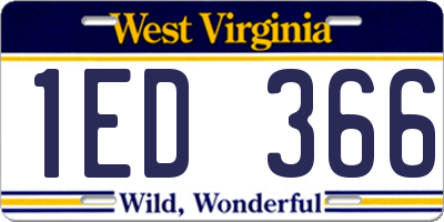 WV license plate 1ED366