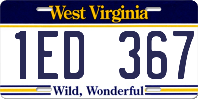 WV license plate 1ED367